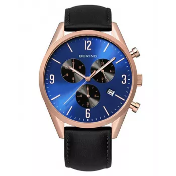 Bering vyriškas klasikinis minimalistinis kvarcinis laikrodis 10542-567 42mm rožinis auksas ruda