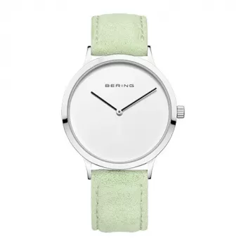 BERING Moteriškas Laikrodis 14937-304 (39mm) – Mėlynas Saulės Spindulių Ciferblatas, Sidabrinis Milano Tinklelio Dirželis