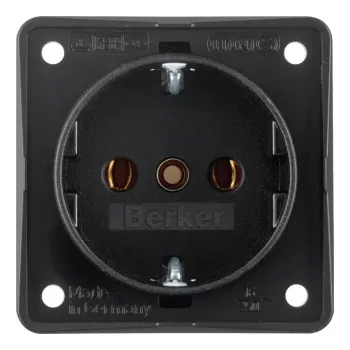 Berker 09418505 SCHUKO Kištukinis Lizdas Integro Modulis Matinė Juoda