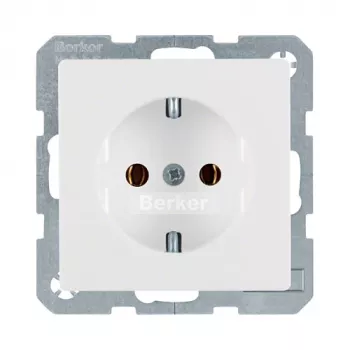 Berker 41436089 Schuko lizdas Polar White Velvet