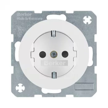 Berker 47232089 SCHUKO rozetė (F tipas), poliarinė balta blizgi, 16 A 250 V, įleidžiama, R.1/R.3/R.7 serijoms
