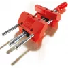 BESSEY S10-ST Mini Vice S 10 varžtas spaustuvas, raudonas, 100 mm suspaudimo plotis, 50 mm gerklės gylis, su 2 stalo spaustukais