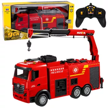 BESTTOYS Gaisrinis automobilis su kranu ir vandens patranka nuotolinio valdymo RC Huina 1:18