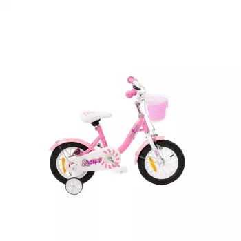 Dviračio MTB mergaitėms 12 colių Bimbo Bike Pink/White