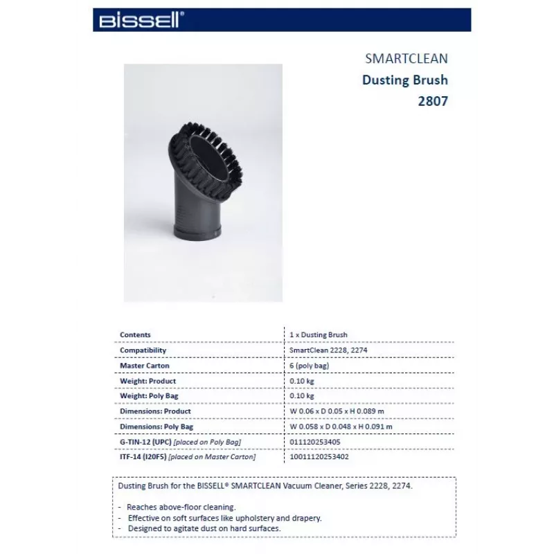 Bissell SmartClean dulkių šepetėlis, juodas, 1 vnt.