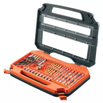 BLACK & DECKER A7231-XJ 76 vienetų titano grąžtų rinkinys metalui ir mūrui, 1,5–8 mm