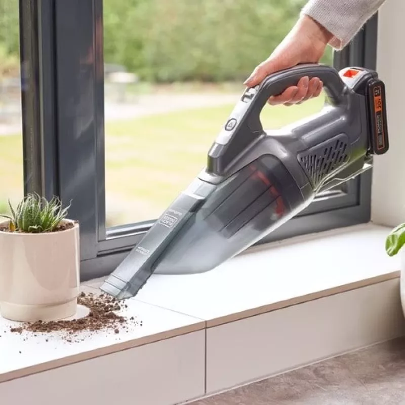 BLACK+DECKER BCHV001C1 Powerconnect 12V automobilio rankinis dulkių siurblys, 0,56 l, be maišelio, juoda/pilka/oranžinė