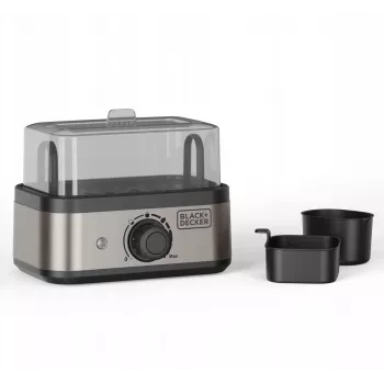 BLACK+DECKER BXKS4800E kiaušinių virimo aparatas, 400 W, 6 kiaušinių, minkšti/vidutiniškai kieti/kieti, juodos spalvos