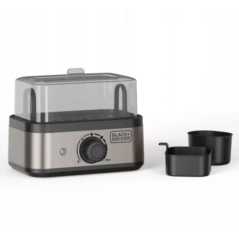 BLACK+DECKER BXKS4800E kiaušinių virimo aparatas, 400 W, 6 kiaušinių, minkšti/vidutiniškai kieti/kieti, juodos spalvos