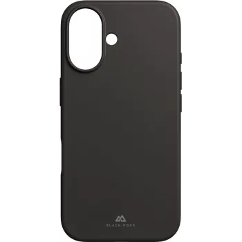 Black Rock Urban dėklas Apple iPhone 16 – matinis juodas, smūgius sugeriantis TPU ir polikarbonato nugarėlė, plonas neslystantis, pakelti kraštai, belaidis įkrovimas (00228079)