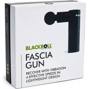 BLACKROLL FASCIA GUN masažuoklis su 4 priedais, 4 intensyvumo lygiais, brushless varikliu, USB-C, kelioniniu dėklu - A002840
