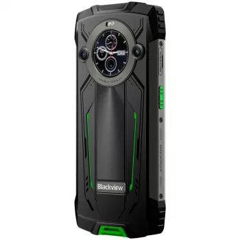 Blackview BV8200 Neardūžtamas 4G LTE išmanusis telefonas 6.5 inch FHD+ 120Hz, 1.3 inch antrinis ekranas, 12GB RAM, 256GB atmintis, 8800mAh baterija, 50MP+13MP galinės kameros, 32MP priekinė kamera, IP68/IP69K/MIL-STD-810H, NFC, pirštų atspaudų skaitytuvas, žalias