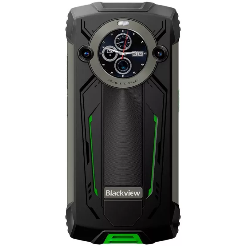 Blackview BV8200 Neardūžtamas 4G LTE išmanusis telefonas 6.5 inch FHD+ 120Hz, 1.3 inch antrinis ekranas, 12GB RAM, 256GB atmintis, 8800mAh baterija, 50MP+13MP galinės kameros, 32MP priekinė kamera, IP68/IP69K/MIL-STD-810H, NFC, pirštų atspaudų skaitytuvas, žalias