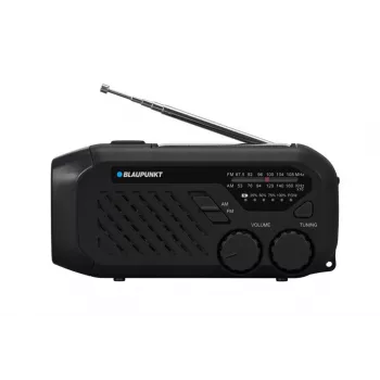Blaupunkt ER10 nešiojamas radijas su žibintuvėliu, FM/AM, maitinamas baterijomis, juodas