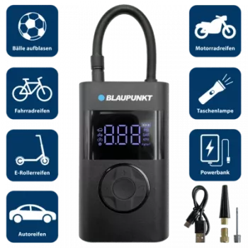 Blaupunkt TPM 124 Belaidis oro siurblys su įkraunama ličio jonų baterija 10.3 Bar 150 PSI skaitmeninis LED