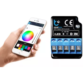 BLEBOX LED Pixelbox Wi-Fi apšvietimo modulis – pikselių valdiklis WS2812/APA102, 5A, 1024 pikseliai