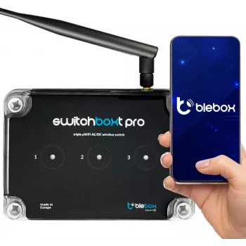 BLEBOX switchBoxT PRO išmanusis Wi-Fi jungiklis su temperatūros jutiklio įėjimu