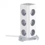 BlitzWolf BW-EC3 Vertikalus maitinimo blokas su 12 lizdų, 4 USB prievadais, 2m laidu, EU kištuku