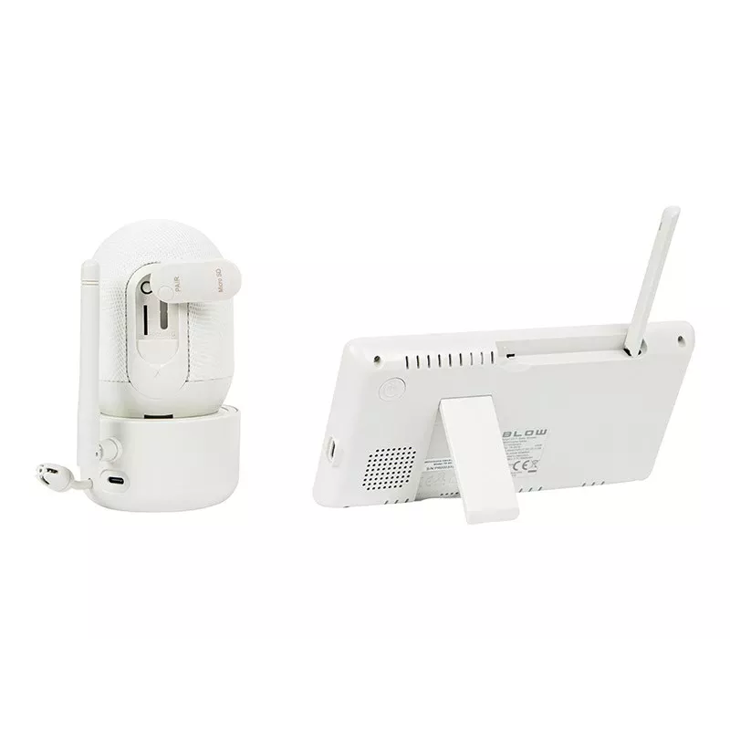 BLOW Electronic Baby Monitor su 5.5 inch LCD WiFi monitoriumi, Full HD kamera, Pan/Tilt/Zoom, naktiniu matymu, dvipusiu garsu, temperatūros jutikliu, lopšinėmis, 300m atstumu