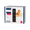 BLOW S24 juodas senjorų telefonas su SOS mygtuku, dideliais klavišais, dviem SIM kortelėmis, kamera, FM radiju, žibintuvėliu ir įkrovimo stotele