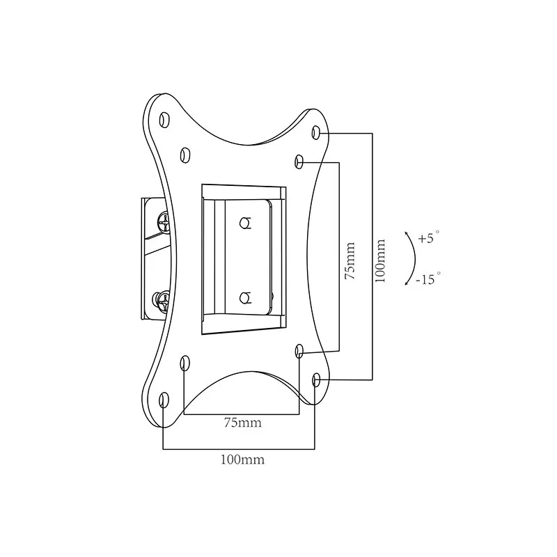 BLOW TV LCD Holder HQ 10-27 Type X fiksuotas sieninis laikiklis 10–27 colių ekranams, VESA 75x75/100x100, 15 kg, juodas