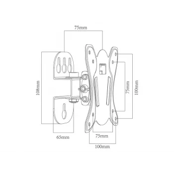 BLOW TV LCD Wall Mount HQ 10-27 Type X | Fiksuotas laikiklis 10–27 colių ekranams, VESA 75/100, 20 kg, juodas