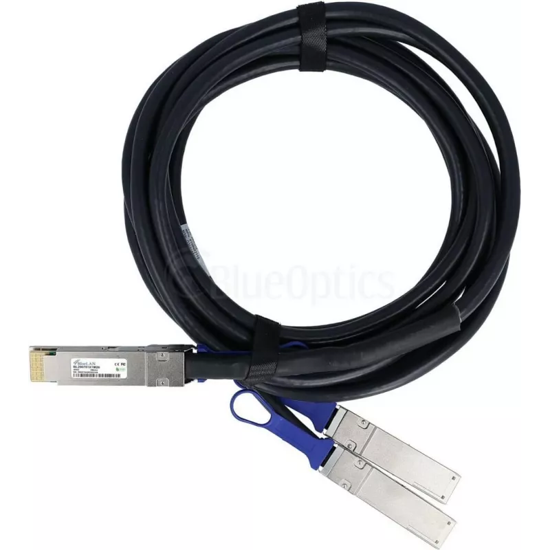 BlueLAN suderinamas su Juniper 720-128729 pasyvus 400GBASE-CR8 QSFP-DD į 2x200GBASE-CR4 QSFP56 tiesioginio prijungimo atšakos kabelis, 2 m, AWG26