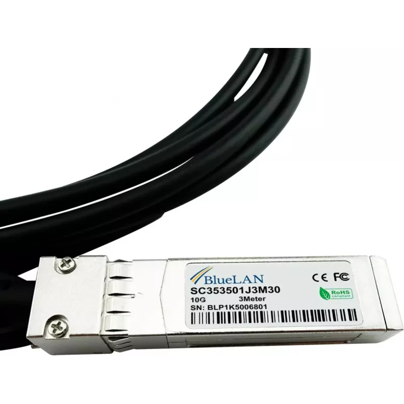 BlueOptics Broadcom DAC-3M-BC suderinamas tiesioginio prijungimo kabelis (DAC) - pasyvus 10 Gigabit twinaxial varinis, SFP+ į SFP+, 3 m