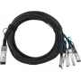 BlueOptics Dell EMC Compatible DAC-QSFP28-4SFP28-25G-BL Passive 100GBASE-CR4 QSFP28 to 4x25GBASE-CR SFP28 Direct Attach Breakout Cable, 5m, AWG26