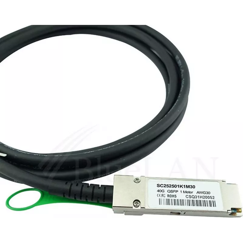 BlueOptics MikroTik Q+DA0003 Compatible BlueLAN QSFP Direct Attach Cable, 40GBASE-CR4, 30AWG, 3m