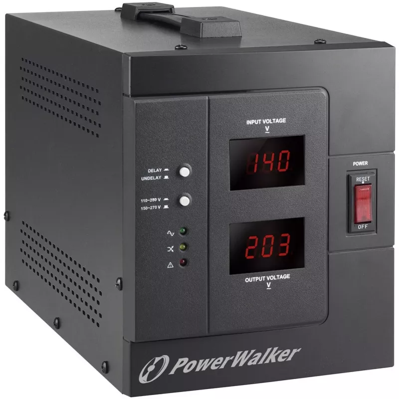 BlueWalker PowerWalker AVR 3000 SIV FR automatinis įtampos reguliatorius, 3000VA/2400W, 230V, 4x prancūziškas lizdas, juodas