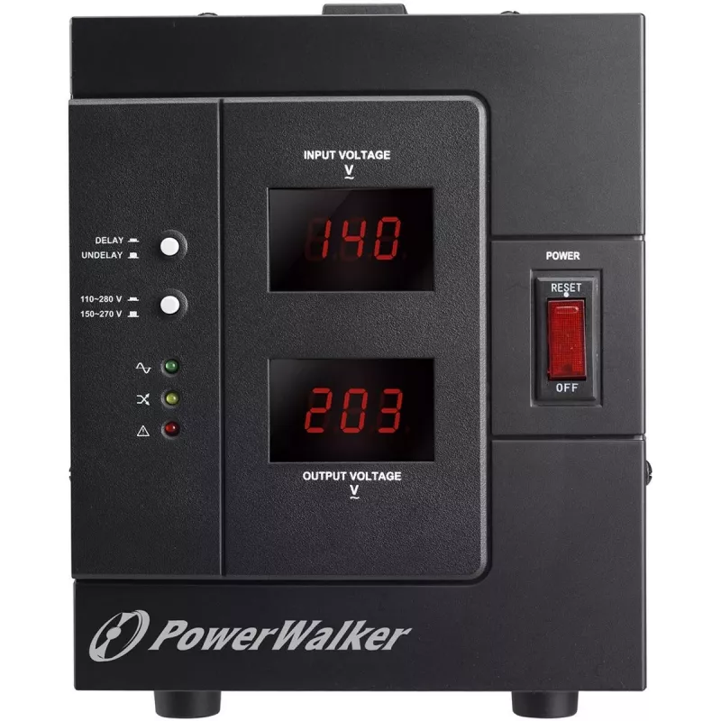 BlueWalker PowerWalker AVR 3000 SIV FR automatinis įtampos reguliatorius, 3000VA/2400W, 230V, 4x prancūziškas lizdas, juodas