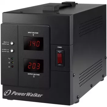 BlueWalker PowerWalker AVR 3000 SIV FR automatinis įtampos reguliatorius, 3000VA/2400W, 230V, 4x prancūziškas lizdas, juodas