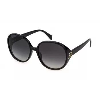 BLUMARINE Moteriški „Cat Eye“ akiniai nuo saulės SBM864-61700F Blizganti juoda Gradient Pilka 61mm