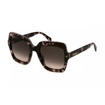BLUMARINE Moteriški Akiniai Nuo Saulės SBM836S5301GQ - Oversized Square Butterfly Rėmelis, Pilki Gradientiniai Lęšiai, UV400 Apsauga