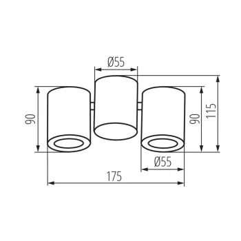 BLURRO 2xGU10 CO-B Dvigubas Prožektorius, Juodas, GU10, Dimmable, Sukiojamos Galvutės, Vidaus Patalpoms