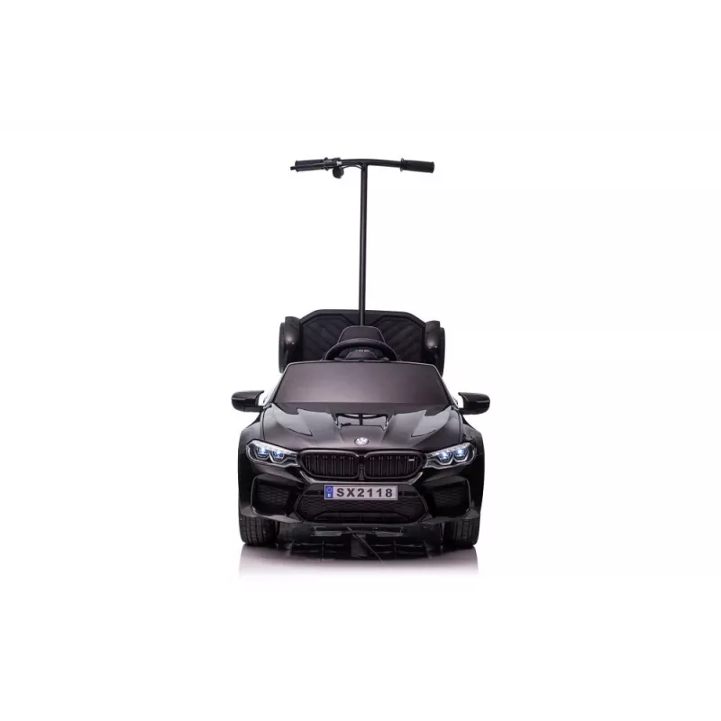 BMW M5 akumuliatorinis automobilis su tėvų valdymo platforma juodas lakuotas