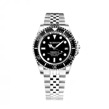 BOBROFF MAN BF0001-BFSTJ Analoginis kvarcinis laikrodis 44mm juodas ciferblatas natūrali oda