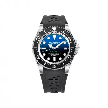 BOBROFF MAN BF0003-BFSTN analoginis kvarcinis laikrodis 42mm mėlynu ciferblatu ir rudu odiniu dirželiu