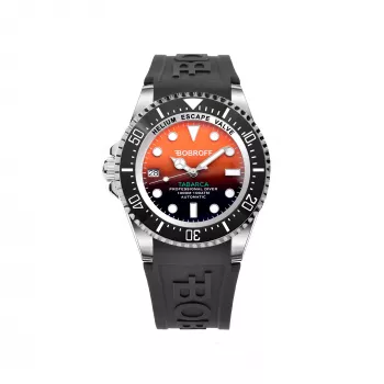 BOBROFF MAN BF0004i-BFSTN 42mm Quartz Analog Watch Black Dial Leather Strap