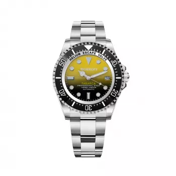 BOBROFF MAN BF0008 Analoginis kvarcinis laikrodis 44mm Nerūdijančio plieno juodas ciferblatas Odinis dirželis