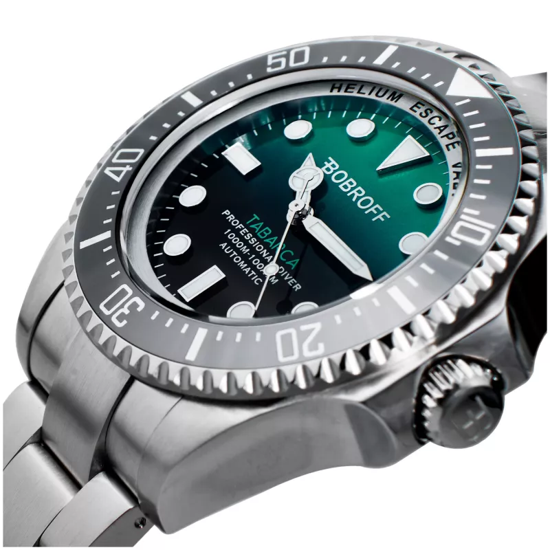 BOBROFF MAN BF002 Analoginis kvarcinis rankinis laikrodis 44mm juodas odinis dirželis