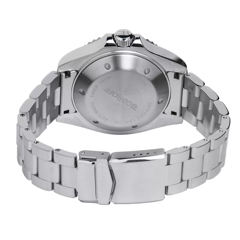 BOBROFF MAN BF003 Analoginis kvarcinis laikrodis 44mm juodas ciferblatas natūrali oda