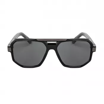 BOBROFF vyriški akiniai nuo saulės BFG0014-C1, stačiakampiai, juodas rėmelis, pilki UV400 lęšiai, 56-16-143 mm