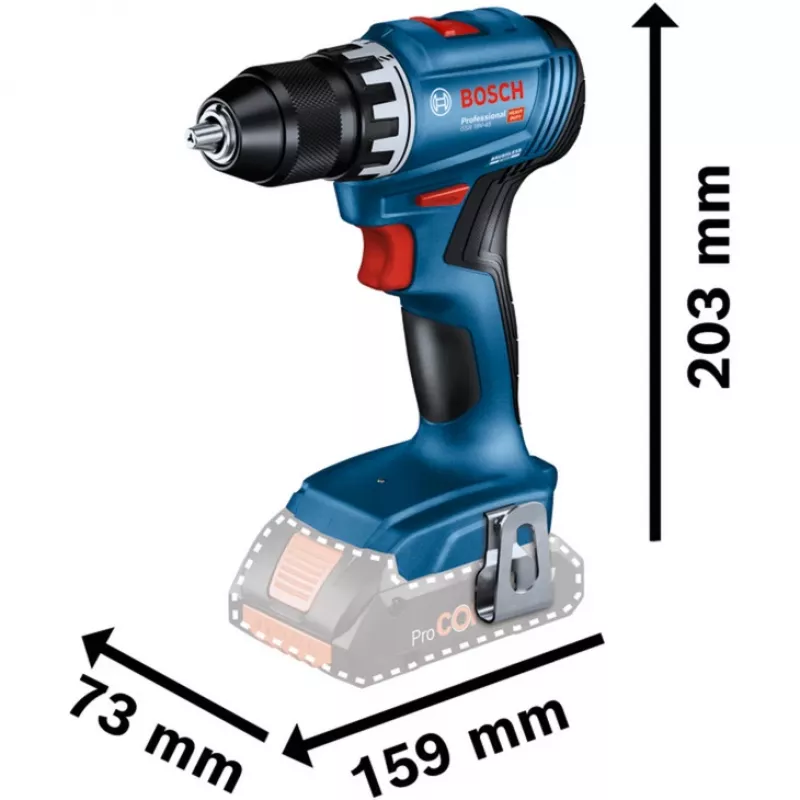 Bosch 18V Professional rinkinys: perforatorius GBH 18V-22 + gręžtuvas-suktuvas GSR 18V-45 (mėlyna/juoda, 2x Li-Ion akumuliatorius 4.0Ah, grąžtas, grąžtų rinkinys, įrankių krepšys) (0615V0003D)
