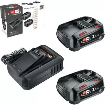 Bosch 18V Starter Set 2 x 2.5 Ah Batteries + AL 18V-44 Charger (1600A031T5)