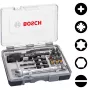 Bosch 2607002786 20 dalių atsuktuvų antgalių rinkinys su magnetiniu universaliu laikikliu, 25 mm S2 plieno antgaliai Phillips, Pozidriv, plokštiems, Torx, Hex