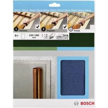 Bosch Accessories 2609256C43 rankinio šlifavimo popieriaus rinkinys, grūdėtumas P40/P80/P120, 230 x 280 mm, 9 lapai