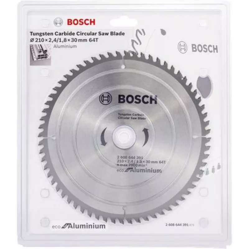 BOSCH aliuminio pjovimo diskas 210x30mm 64 dantys ECO