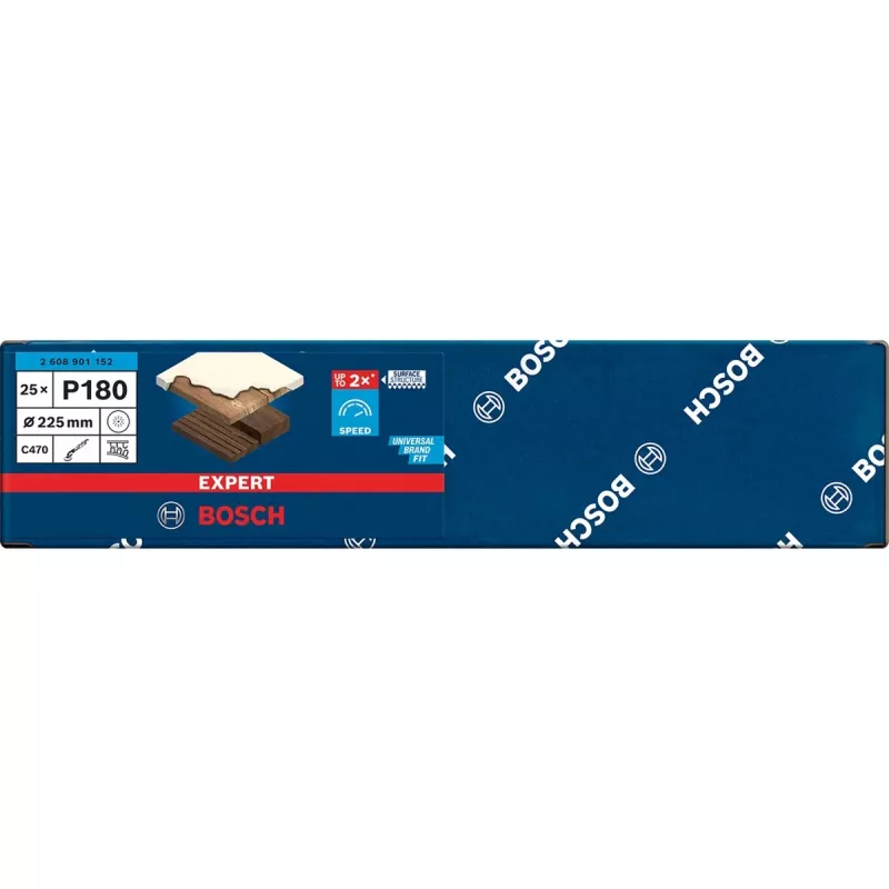Bosch Expert C470 šlifavimo lakštai, 225 mm, grūdėtumas 180, 25 vnt. sausųjų statybų šlifuokliams
